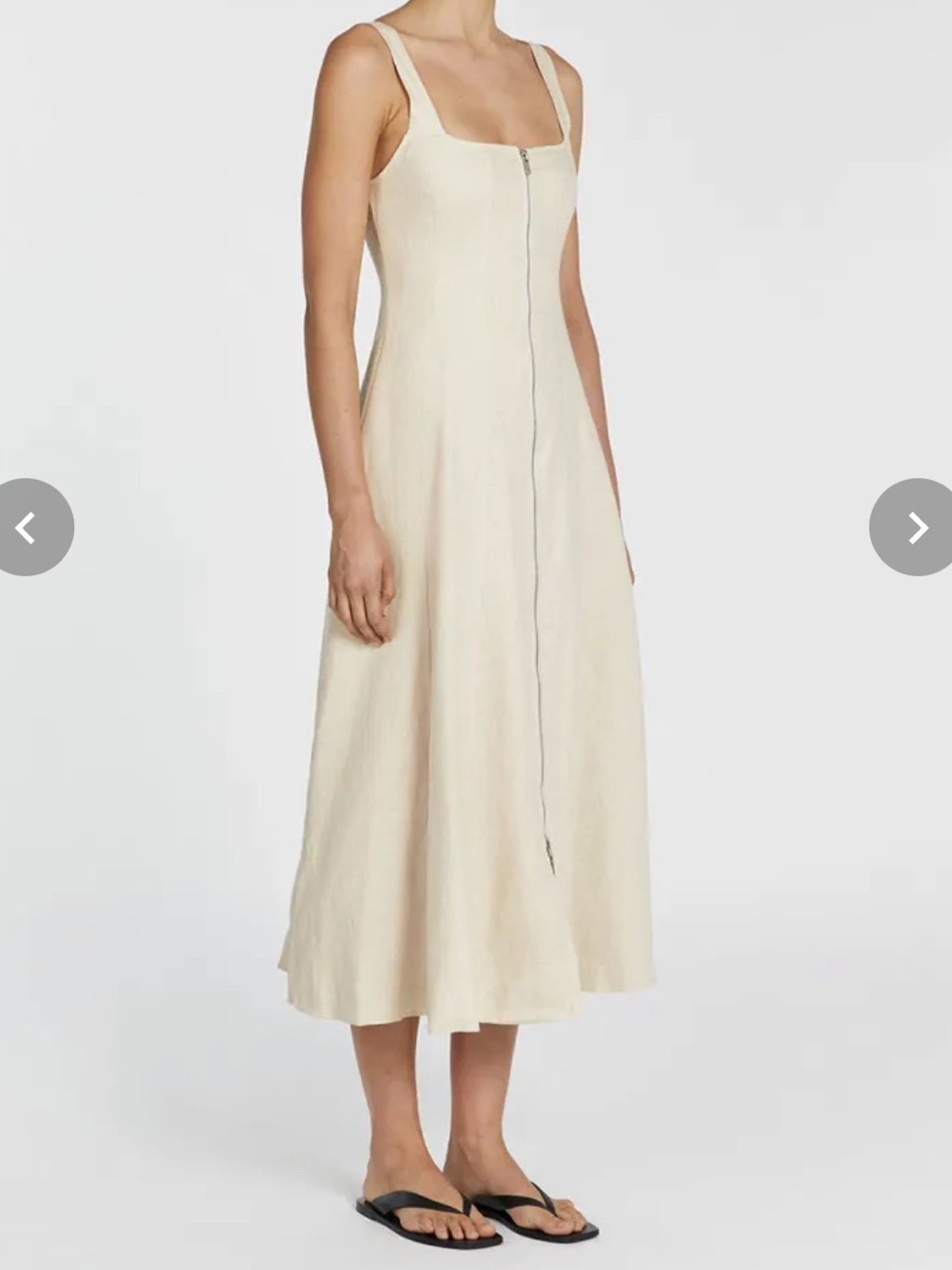 NWT Dissh HARRIET SAND LINEN MIDI DRESS - US2 / SAND